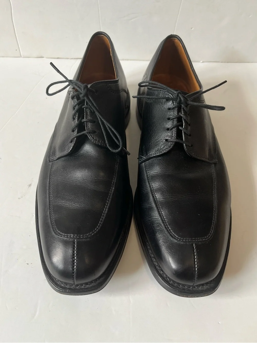 Allen Edmonds Denton black leather split-toe lace-up derby dress shoes size 9.5D